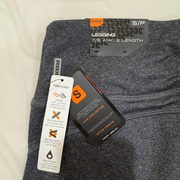 RBX Active Womens Size Small 7/8 Ankle Length Yoga Pants Leggings Grey Heather - Picture 3 of 4